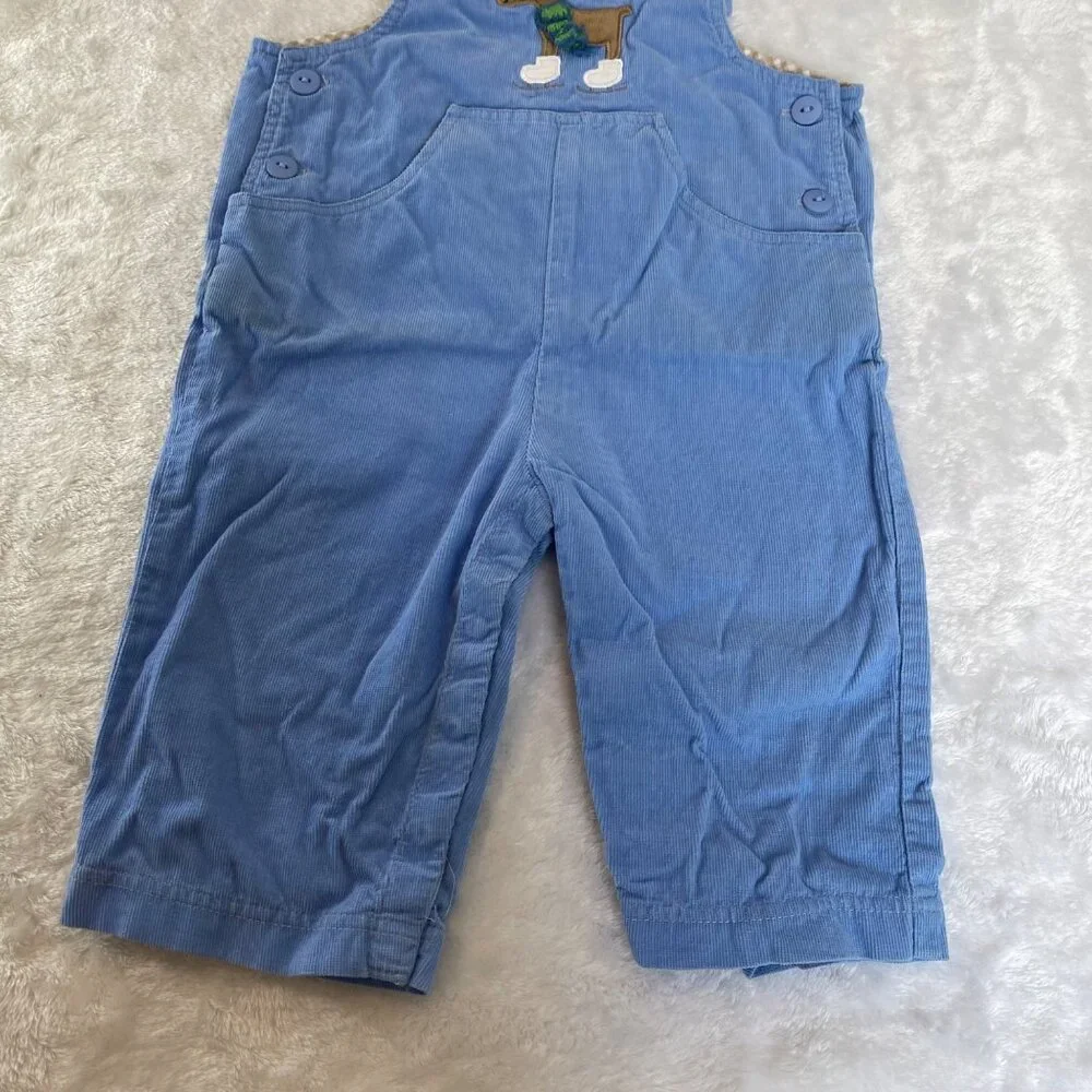 Florence Eiseman Corduroy Overalls Moose Embroidery Unisex Size 18M Blue‎ Cotton